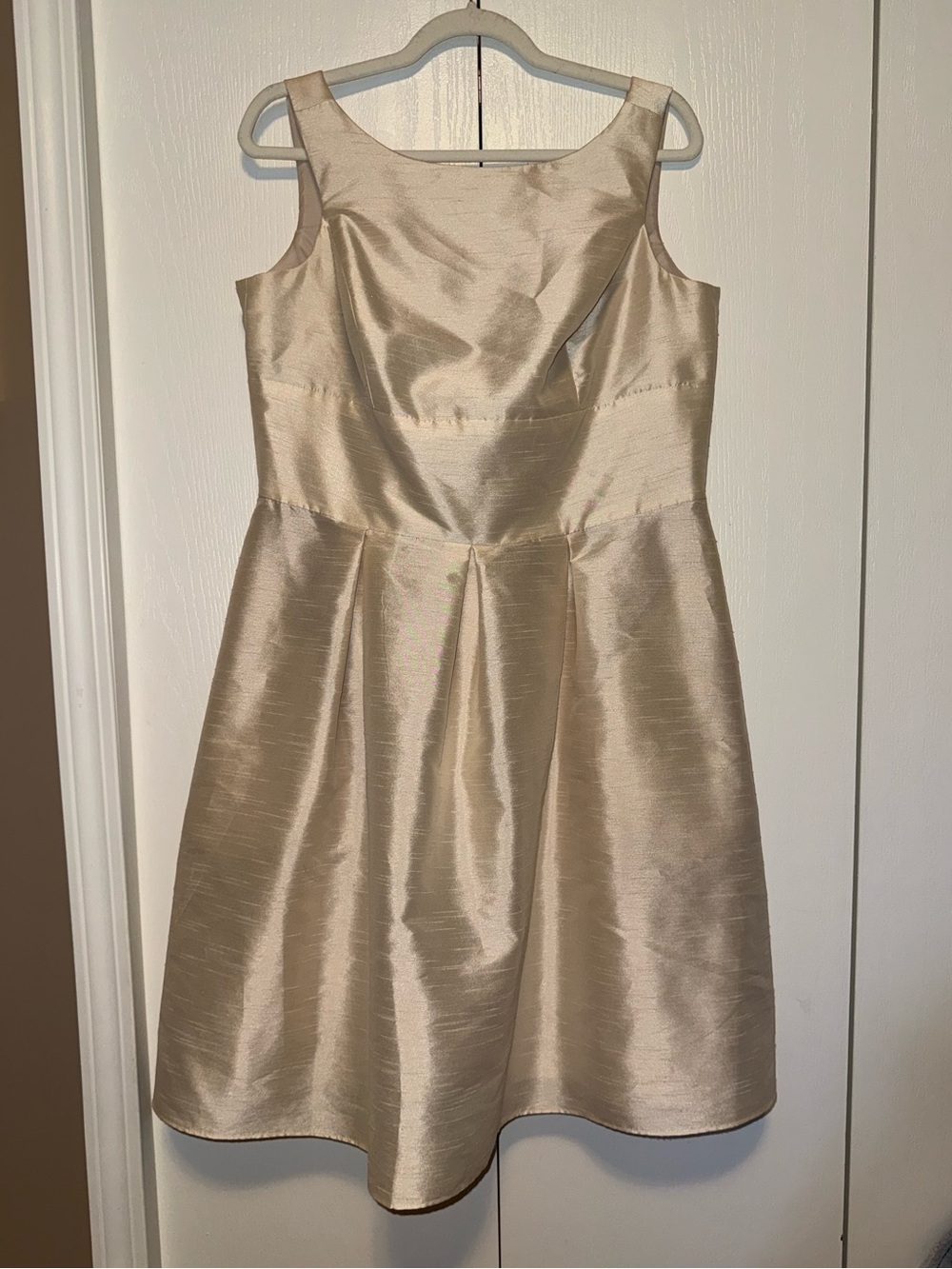 Alfred Sung D448 Champagne A-Line Midi Sleeveless Cocktail Dress